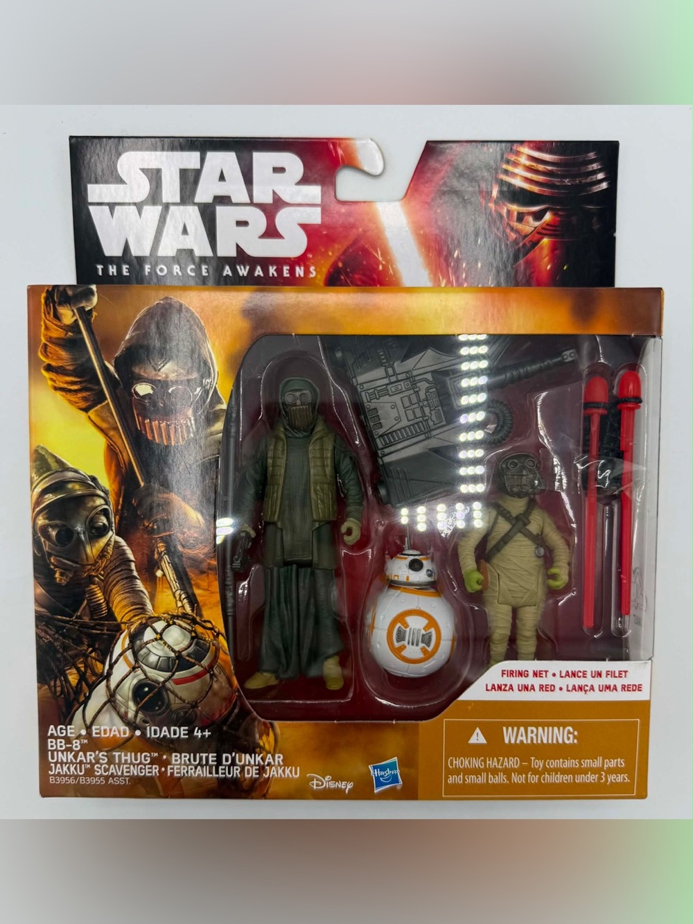 Star Wars The Force Awakens FIRING NET BB-8,UNKAR'S THUG,JAKKU SCAVENGER Hasbro